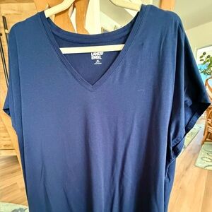 Lands' End Deep Blue V-Neck Top